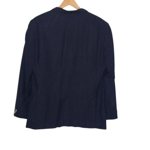 Maceoo Mens Navy Wool Blend Two-Button Blazer Jacket Size 44R - Picture 2 of 7